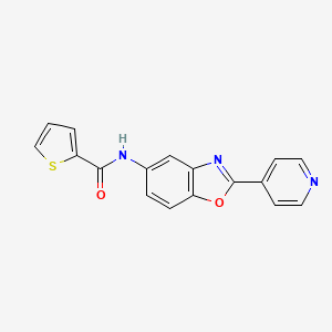 N-[2-(4-pyridinyl)-1,3-benzoxazol-5-yl]-2-thiophenecarboxamide