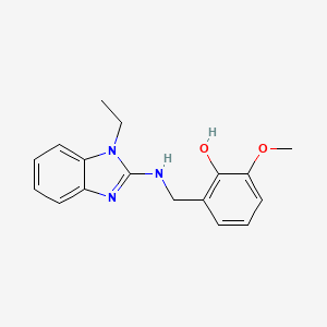 molecular formula C17H19N3O2 B5579634 2-{[(1-ethyl-1H-benzimidazol-2-yl)amino]methyl}-6-methoxyphenol 