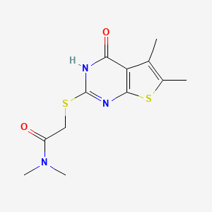 molecular formula C12H15N3O2S2 B5579640 2-[(4-hydroxy-5,6-dimethylthieno[2,3-d]pyrimidin-2-yl)thio]-N,N-dimethylacetamide 