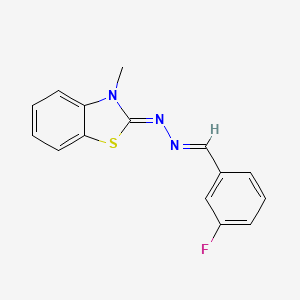 molecular formula C15H12FN3S B5579648 3-氟苯甲醛（3-甲基-1,3-苯并噻唑-2(3H)-亚甲基）腙 