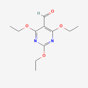 molecular formula C11H16N2O4 B5579653 2,4,6-triethoxy-5-pyrimidinecarbaldehyde 