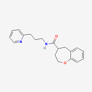 molecular formula C19H22N2O2 B5579713 N-(3-pyridin-2-ylpropyl)-2,3,4,5-tetrahydro-1-benzoxepine-4-carboxamide 