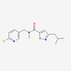 molecular formula C15H18ClN3O2 B5579721 N-[(6-chloro-3-pyridinyl)methyl]-3-isobutyl-N-methyl-5-isoxazolecarboxamide 
