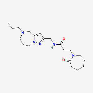 molecular formula C20H33N5O2 B5579724 3-(2-oxoazepan-1-yl)-N-[(5-propyl-5,6,7,8-tetrahydro-4H-pyrazolo[1,5-a][1,4]diazepin-2-yl)methyl]propanamide 