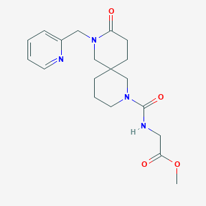 molecular formula C19H26N4O4 B5579738 methyl N-{[9-oxo-8-(2-pyridinylmethyl)-2,8-diazaspiro[5.5]undec-2-yl]carbonyl}glycinate 