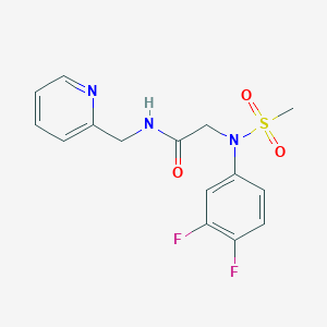 molecular formula C15H15F2N3O3S B5579744 N~2~-(3,4-difluorophenyl)-N~2~-(methylsulfonyl)-N~1~-(2-pyridinylmethyl)glycinamide 