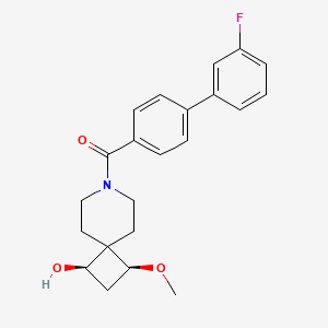 molecular formula C22H24FNO3 B5579772 (1R*,3S*)-7-[(3'-fluorobiphenyl-4-yl)carbonyl]-3-methoxy-7-azaspiro[3.5]nonan-1-ol 