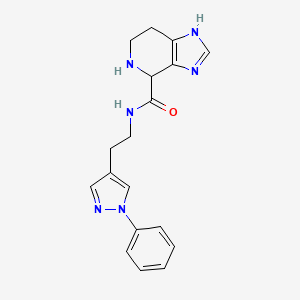 molecular formula C18H20N6O B5579779 N-[2-(1-phenyl-1H-pyrazol-4-yl)ethyl]-4,5,6,7-tetrahydro-1H-imidazo[4,5-c]pyridine-4-carboxamide dihydrochloride 