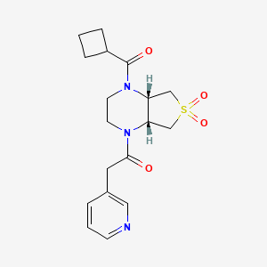 molecular formula C18H23N3O4S B5579786 (4aR*,7aS*)-1-(cyclobutylcarbonyl)-4-(3-pyridinylacetyl)octahydrothieno[3,4-b]pyrazine 6,6-dioxide 