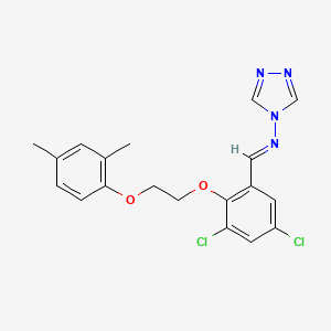 molecular formula C19H18Cl2N4O2 B5579794 N-{3,5-二氯-2-[2-(2,4-二甲基苯氧基)乙氧基]亚苄基}-4H-1,2,4-三唑-4-胺 
