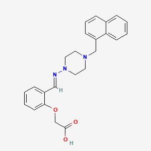 molecular formula C24H25N3O3 B5579816 [2-({[4-(1-naphthylmethyl)-1-piperazinyl]imino}methyl)phenoxy]acetic acid 
