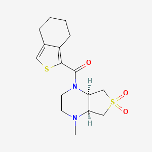 molecular formula C16H22N2O3S2 B5579832 (4aR*,7aS*)-1-methyl-4-(4,5,6,7-tetrahydro-2-benzothien-1-ylcarbonyl)octahydrothieno[3,4-b]pyrazine 6,6-dioxide 