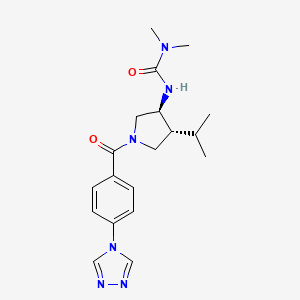 molecular formula C19H26N6O2 B5579846 N'-{(3S*,4R*)-4-isopropyl-1-[4-(4H-1,2,4-triazol-4-yl)benzoyl]-3-pyrrolidinyl}-N,N-dimethylurea 
