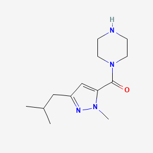 molecular formula C13H22N4O B5579849 1-[(3-isobutyl-1-methyl-1H-pyrazol-5-yl)carbonyl]piperazine hydrochloride 