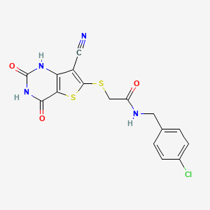 N-(4-chlorobenzyl)-2-[(7-cyano-4-hydroxy-2-oxo-1,2-dihydrothieno[3,2-d]pyrimidin-6-yl)thio]acetamide