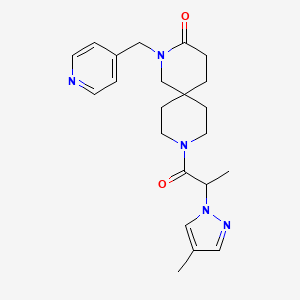 9-[2-(4-methyl-1H-pyrazol-1-yl)propanoyl]-2-(pyridin-4-ylmethyl)-2,9-diazaspiro[5.5]undecan-3-one