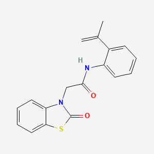 molecular formula C18H16N2O2S B5579964 N-(2-异丙烯基苯基)-2-(2-氧代-1,3-苯并噻唑-3(2H)-基)乙酰胺 