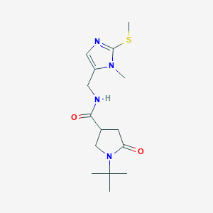 1-tert-butyl-N-{[1-methyl-2-(methylthio)-1H-imidazol-5-yl]methyl}-5-oxo-3-pyrrolidinecarboxamide