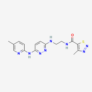 4-methyl-N-[2-({6-[(5-methyl-2-pyridinyl)amino]-3-pyridazinyl}amino)ethyl]-1,2,3-thiadiazole-5-carboxamide