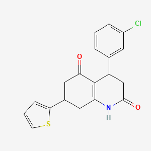 4-(3-chlorophenyl)-7-(2-thienyl)-4,6,7,8-tetrahydro-2,5(1H,3H)-quinolinedione