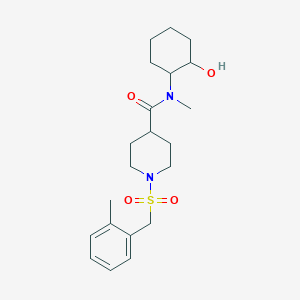 molecular formula C21H32N2O4S B5580062 N-(2-羟基环己基)-N-甲基-1-[(2-甲基苄基)磺酰基]-4-哌啶甲酰胺 