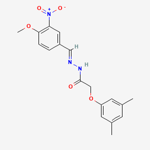 molecular formula C18H19N3O5 B5580064 2-(3,5-dimethylphenoxy)-N'-(4-methoxy-3-nitrobenzylidene)acetohydrazide 