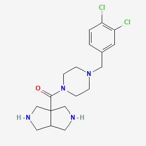 molecular formula C18H24Cl2N4O B5580083 cis-3a-{[4-(3,4-dichlorobenzyl)-1-piperazinyl]carbonyl}octahydropyrrolo[3,4-c]pyrrole dihydrochloride 