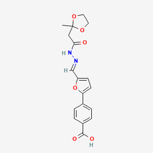 molecular formula C18H18N2O6 B5580105 4-(5-{2-[(2-甲基-1,3-二氧戊环-2-基)乙酰]碳酰肼基}-2-呋喃基)苯甲酸 