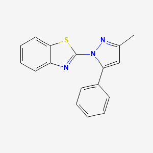 molecular formula C17H13N3S B5580120 2-(3-甲基-5-苯基-1H-吡唑-1-基)-1,3-苯并噻唑 