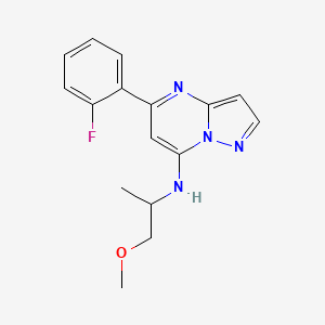 molecular formula C16H17FN4O B5580127 5-(2-fluorophenyl)-N-(2-methoxy-1-methylethyl)pyrazolo[1,5-a]pyrimidin-7-amine 