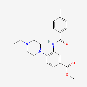 molecular formula C22H27N3O3 B5580156 methyl 4-(4-ethyl-1-piperazinyl)-3-[(4-methylbenzoyl)amino]benzoate 