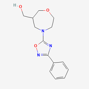 [4-(3-phenyl-1,2,4-oxadiazol-5-yl)-1,4-oxazepan-6-yl]methanol