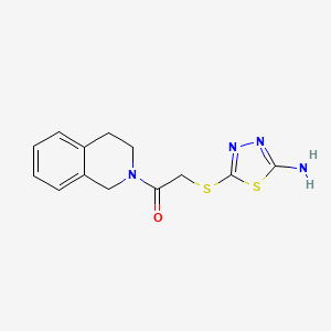 molecular formula C13H14N4OS2 B5580186 5-{[2-(3,4-二氢-2(1H)-异喹啉基)-2-氧代乙基]硫代}-1,3,4-噻二唑-2-胺 