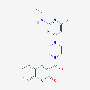 molecular formula C21H23N5O3 B5580190 3-({4-[2-(ethylamino)-6-methyl-4-pyrimidinyl]-1-piperazinyl}carbonyl)-2H-chromen-2-one 