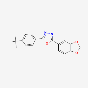 molecular formula C19H18N2O3 B5580204 2-(1,3-benzodioxol-5-yl)-5-[4-(tert-butyl)phenyl]-1,3,4-oxadiazole 