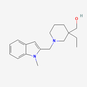 molecular formula C18H26N2O B5580207 {3-ethyl-1-[(1-methyl-1H-indol-2-yl)methyl]piperidin-3-yl}methanol 