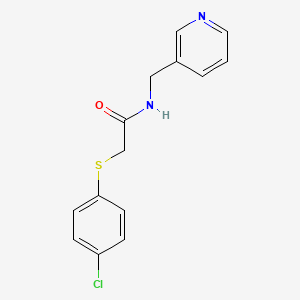 molecular formula C14H13ClN2OS B5580215 2-[(4-chlorophenyl)thio]-N-(3-pyridinylmethyl)acetamide 