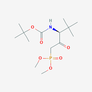 molecular formula C14H28NO6P B558022 二甲基((3S)-4,4-二甲基-3-（叔丁氧羰基氨基）-2-氧戊基)膦酸酯 CAS No. 176504-89-5