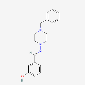 molecular formula C18H21N3O B5580240 3-{[(4-苄基-1-哌嗪基)亚氨基]甲基}苯酚 