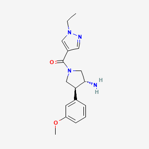 molecular formula C17H22N4O2 B5580246 (3R*,4S*)-1-[(1-乙基-1H-吡唑-4-基)羰基]-4-(3-甲氧苯基)吡咯烷-3-胺 