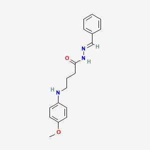 molecular formula C18H21N3O2 B5580253 N'-苯亚甲基-4-[(4-甲氧基苯基)氨基]丁酰肼 