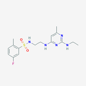 N-(2-{[2-(ethylamino)-6-methyl-4-pyrimidinyl]amino}ethyl)-5-fluoro-2-methylbenzenesulfonamide