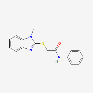 molecular formula C16H15N3OS B5580279 2-[(1-methyl-1H-benzimidazol-2-yl)thio]-N-phenylacetamide 