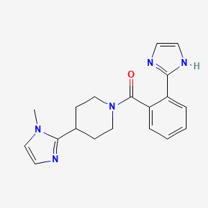 molecular formula C19H21N5O B5580287 1-[2-(1H-imidazol-2-yl)benzoyl]-4-(1-methyl-1H-imidazol-2-yl)piperidine 