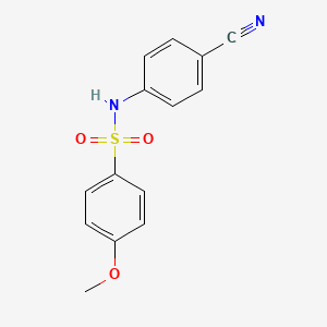 molecular formula C14H12N2O3S B5580288 N-(4-cyanophenyl)-4-methoxybenzenesulfonamide 