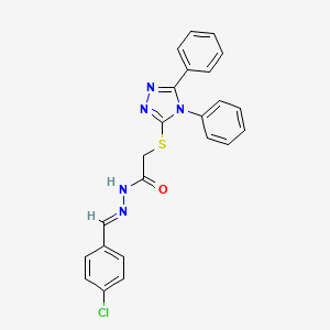 molecular formula C23H18ClN5OS B5580290 N'-(4-chlorobenzylidene)-2-[(4,5-diphenyl-4H-1,2,4-triazol-3-yl)thio]acetohydrazide 