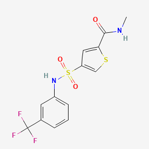 molecular formula C13H11F3N2O3S2 B5580324 N-methyl-4-({[3-(trifluoromethyl)phenyl]amino}sulfonyl)-2-thiophenecarboxamide 