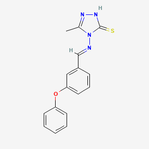 molecular formula C16H14N4OS B5580335 5-methyl-4-[(3-phenoxybenzylidene)amino]-4H-1,2,4-triazole-3-thiol 