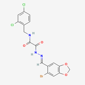 2-{2-[(6-bromo-1,3-benzodioxol-5-yl)methylene]hydrazino}-N-(2,4-dichlorobenzyl)-2-oxoacetamide