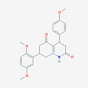 molecular formula C24H25NO5 B5580352 7-(2,5-dimethoxyphenyl)-4-(4-methoxyphenyl)-4,6,7,8-tetrahydro-2,5(1H,3H)-quinolinedione 